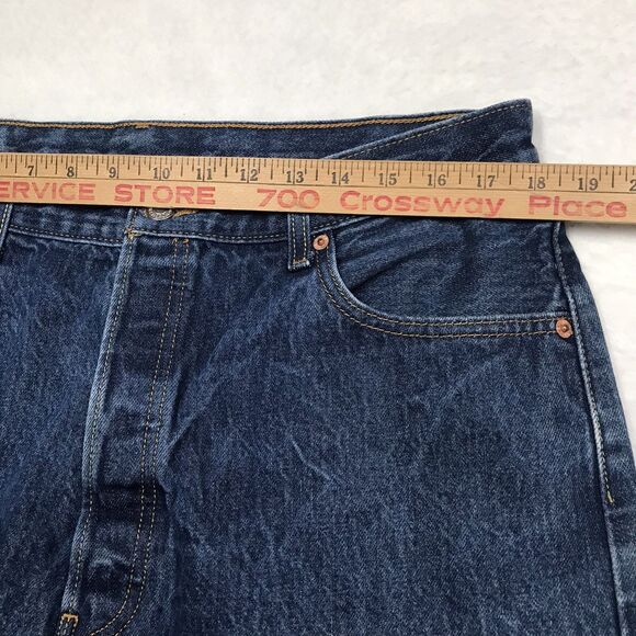 LEVIS 501 Jeans Men 36x28 (38/30 tag) Acid Fading Button Fly Denim Blue - Picture 10 of 15